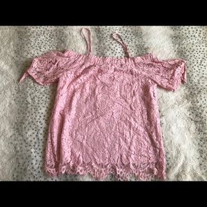 Lace off shoulder blouse